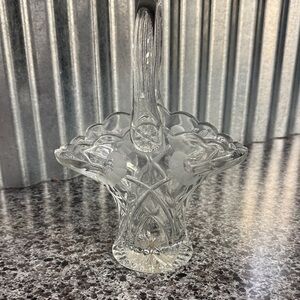Princess House Clear Glass Floral Basket